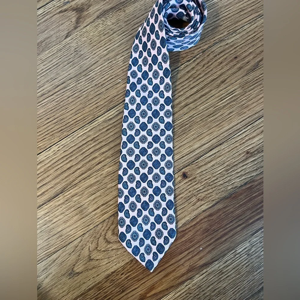 Nordstrom Pink and Dark Blue Geometric Tie